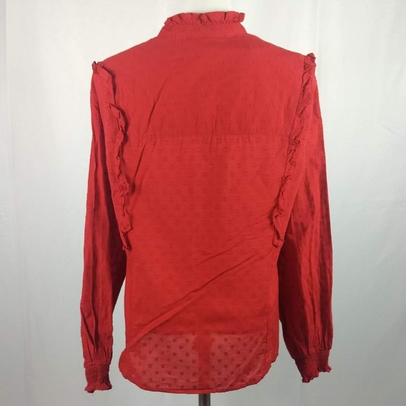 NWT H&M L.O.G.G Size 4 Red Blouse Top Shirt Tunic - Picture 5 of 12